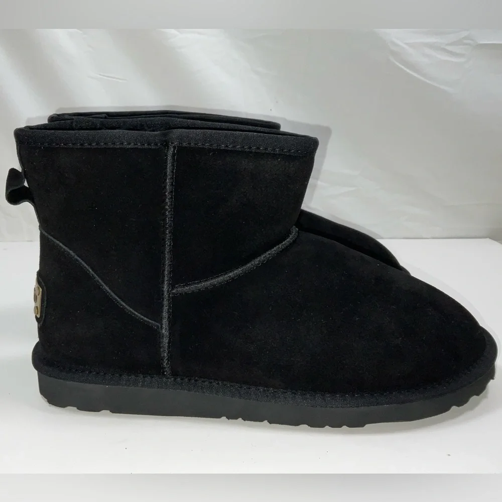 NIB Men’s Ausland Classic Water‎ Resistant Leather Short Snow Boots - Black 10.5